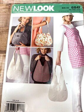 New Look 6841 Sewing Pattern For Handbags OS Multi-Lingual Uncut
